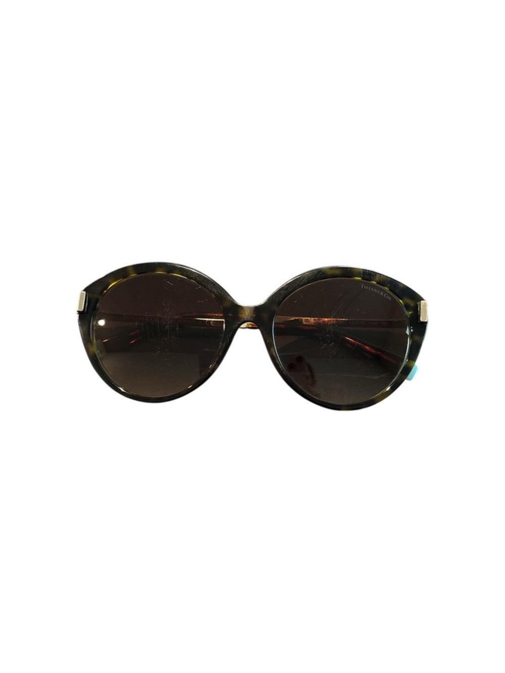 Tiffany & Co TF8286 Tortoiseshell Round Oversized Sunglasses Gold Arms Italy